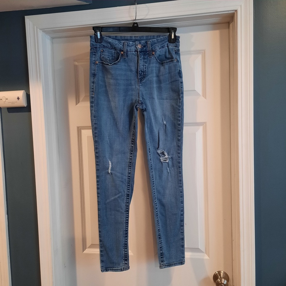 Seven7 Jeans Womens 8 High Rise Skinny Tummyless Distressed‎ Stretch Comfort